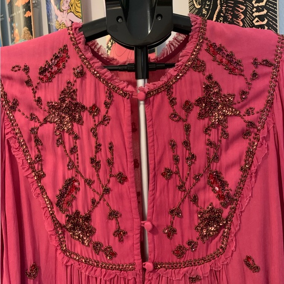 Free People Golden Sun Dress Size Lg. NWOT. Pockets! Make an offer! - Picture 2 of 12